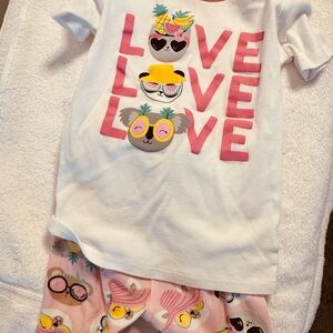 Children’s Place Kids Pajama Set - White and Pink